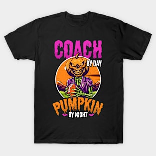 Halloween Coach Shirt | Coach Day Pumpkin Night Football T-Shirt